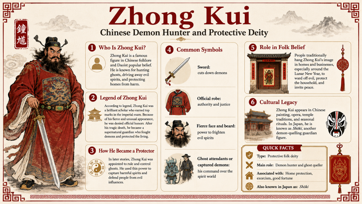 Zhong Kui, the fierce demon-queller of Chinese folklore