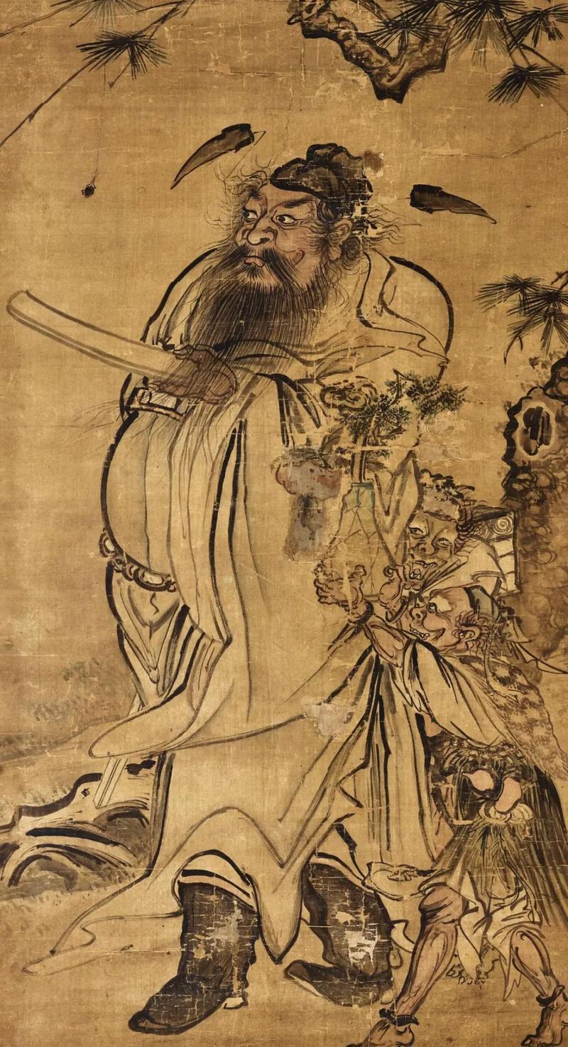 East Asian artistic representation of Zhong Kui or Shoki as a demon-quelling guardian