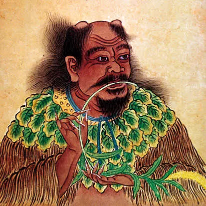 Shennong tasting herbs in the Divine Farmer legend