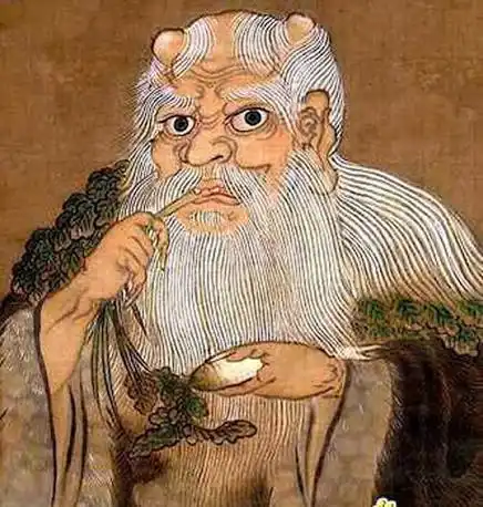 Traditional Shennong imagery representing agriculture herbal knowledge and human civilization