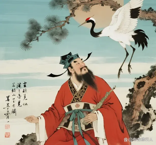 Scene from the legend of Lü Dongbin, the scholar who turned to Daoist cultivation after the Yellow Millet Dream