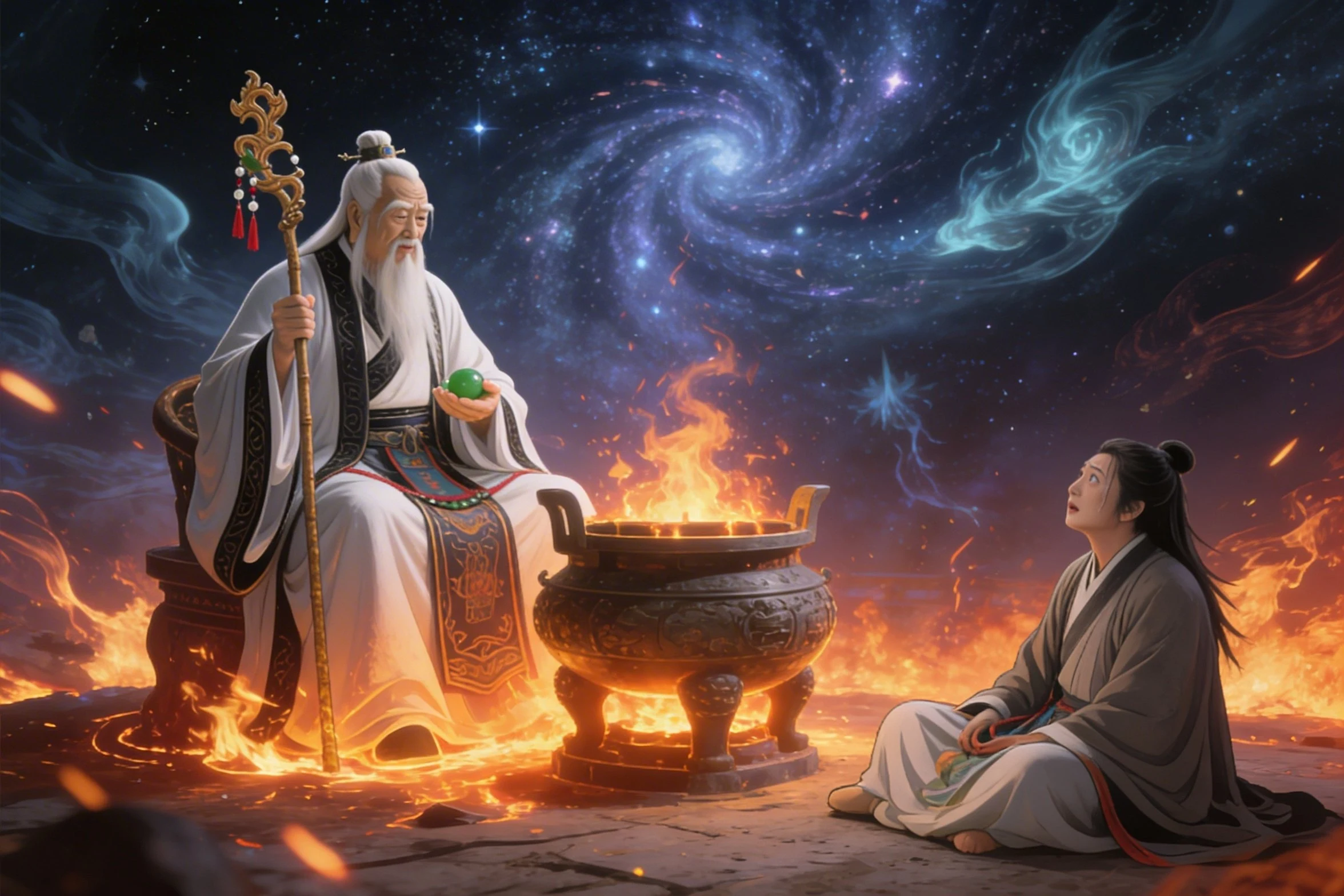 Image of Taishang Laojun illustrating his traditional iconography as Lord Lao